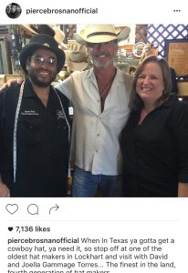 Pierce Brosnan in cowboy hat