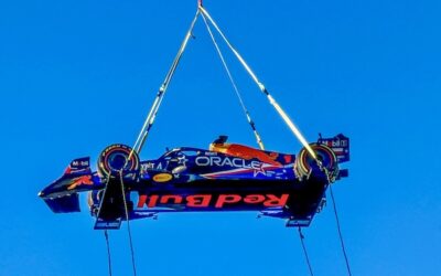 Red Bull Flies F1 Car High Over Austin in Unforgettable Stunt