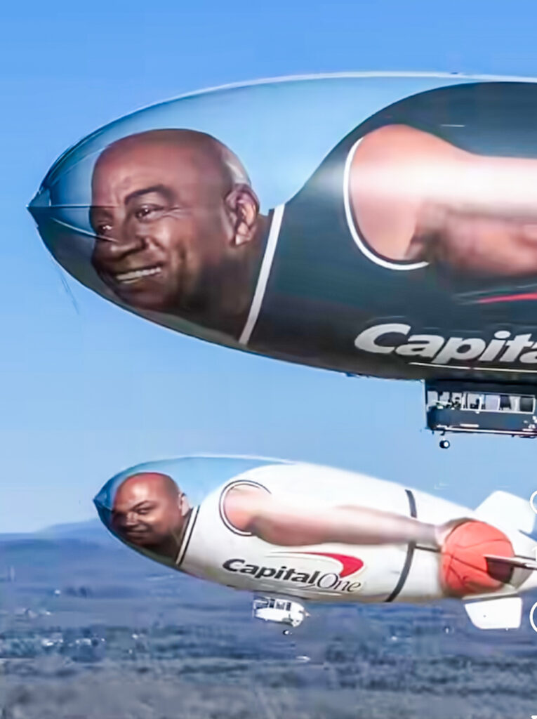 Charles Barkley Magic Johnson Blimp